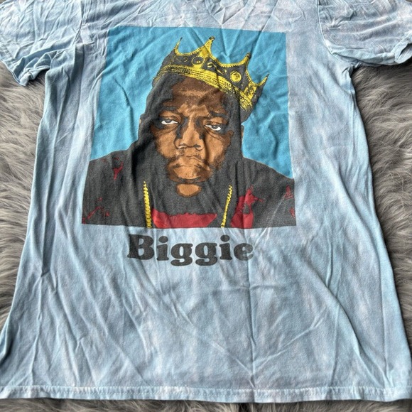 The Notorious B.I.G T-Shirt Sz S Tie Dye Short Sleeve Biggie Graphic Blue Crown - Picture 2 of 8
